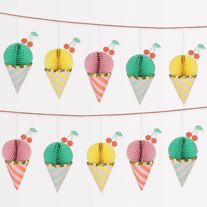 Ice Cream Honeycomb Party Garland | Meri Meri Bunting Ice Cream Honeycomb Party Garland