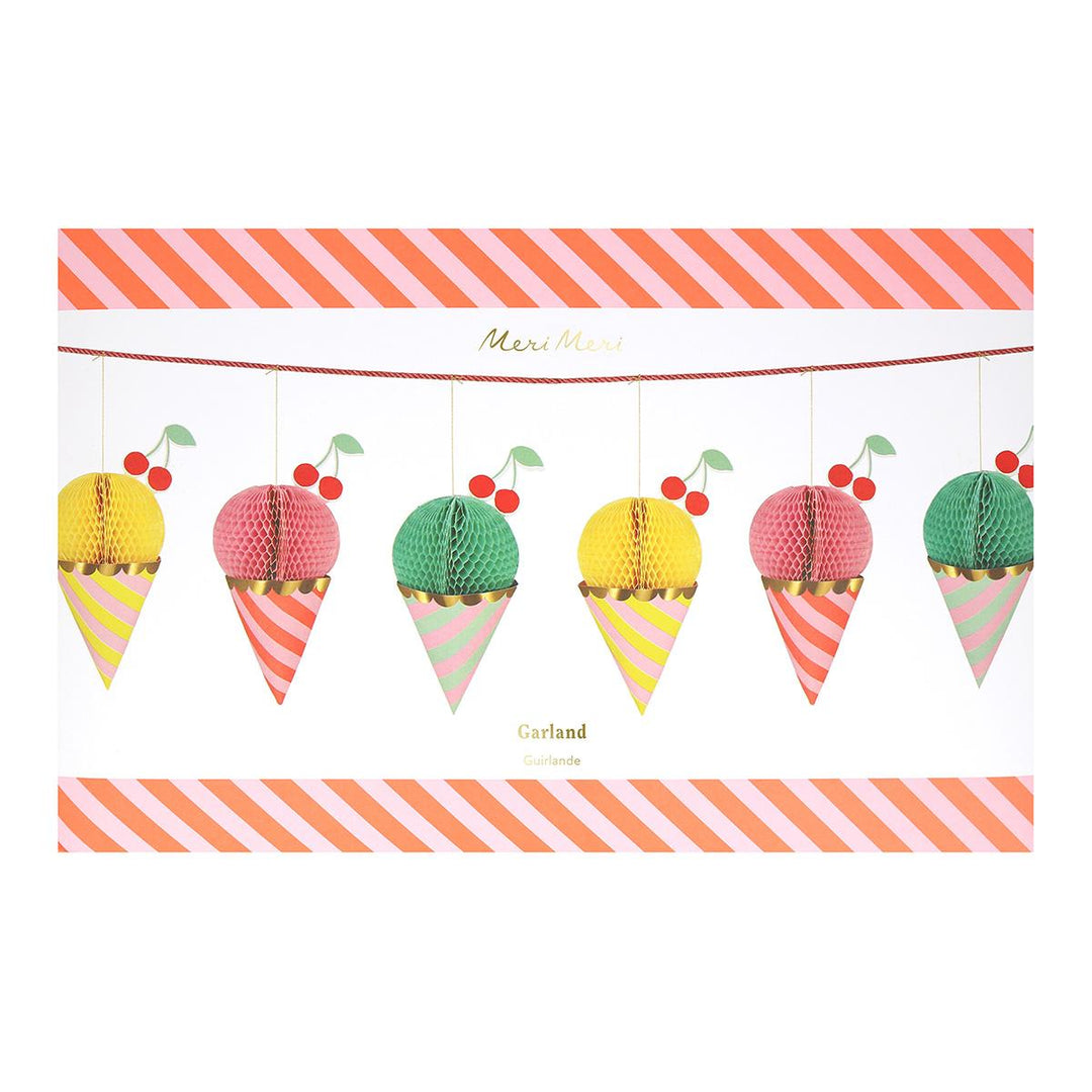 Ice Cream Honeycomb Party Garland | Meri Meri Bunting Ice Cream Honeycomb Party Garland