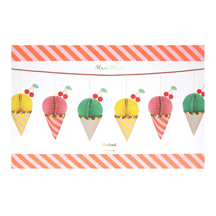 Ice Cream Honeycomb Party Garland | Meri Meri Bunting Ice Cream Honeycomb Party Garland