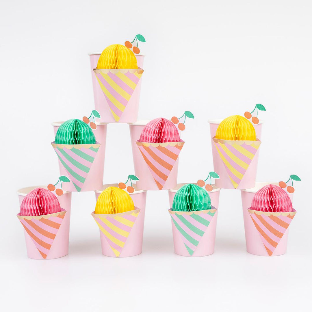 Ice Cream Party Cups x 8 | Meri Meri Ice Cream Party party cups Ice Cream Party Cups x 8