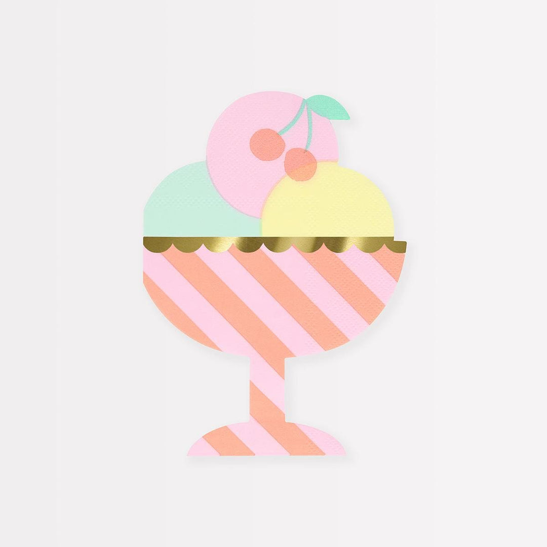 Ice Cream Sundae Party Napkins x 16 | Meri Meri Ice Cream Party party napkins Ice Cream Sundae Party Napkins x 16