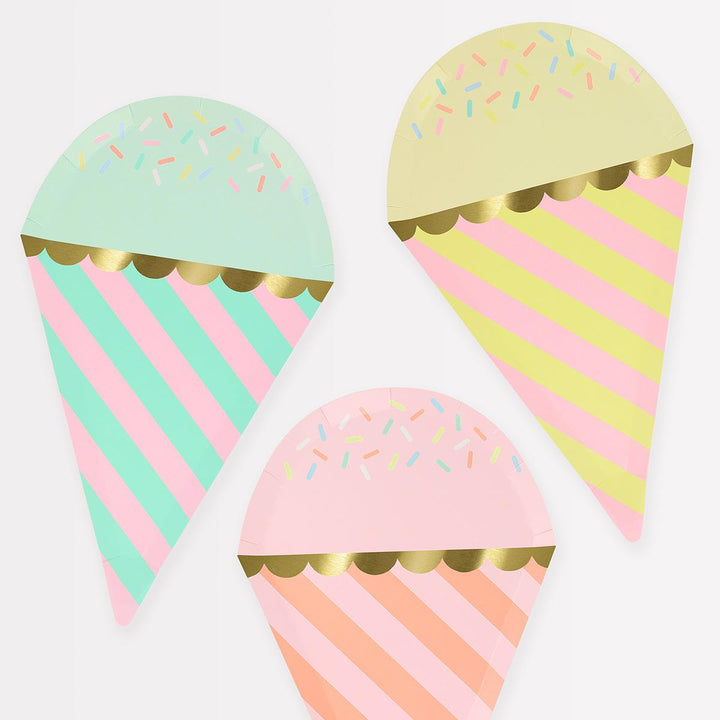 Ice Cream With Sprinkles Party Plates x 8 | Meri Meri Ice Cream Party party plates Ice Cream With Sprinkles Party Plates x 8