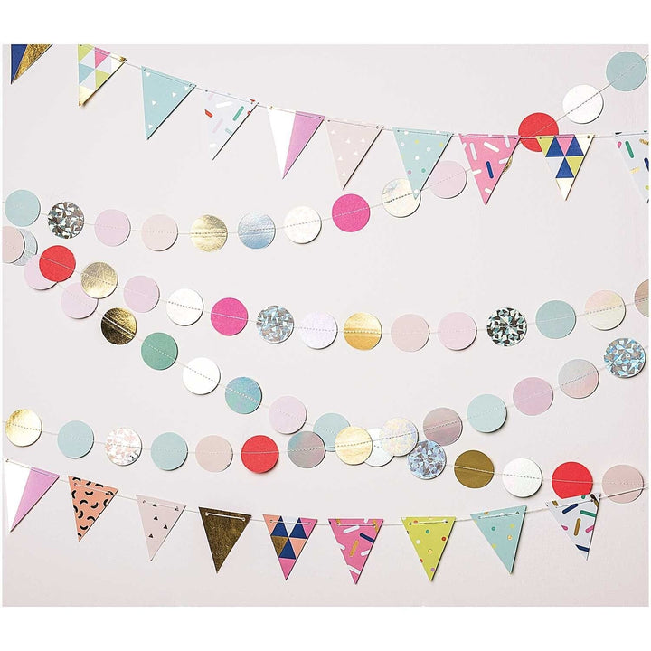 Iridescent Glitter Circles Sewn Garland - 2 Metres Bunting Iridescent Glitter Circles Sewn Garland - 2 Metres