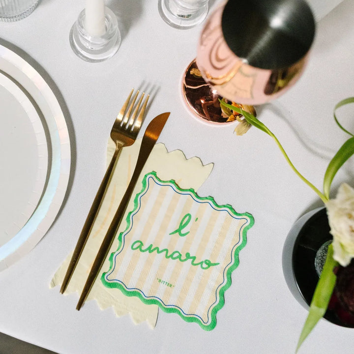 Italian Party Cocktail Napkins x 20 - Italian Theme Party Supplies Napkins Italian Party Cocktail Napkins x 20