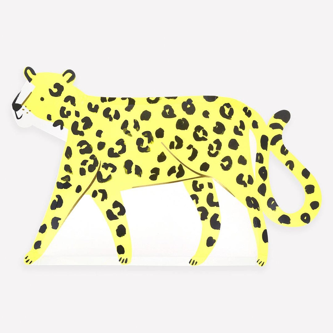 Jaguar Shaped Party Plates x 8 | Jungle Tableware UK Plates Jaguar Shaped Party Plates x 8