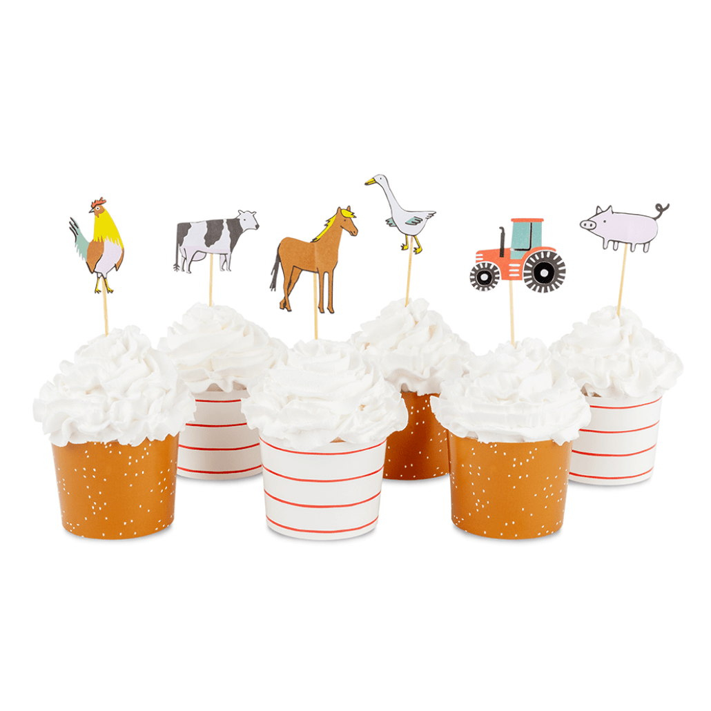 Jollity & Co Party Supplies - On the Farm Party Cupcake Decorating Set, Farm Party Supplies Cake Decorating Supplies On the Farm Party Cupcake Decorating Set