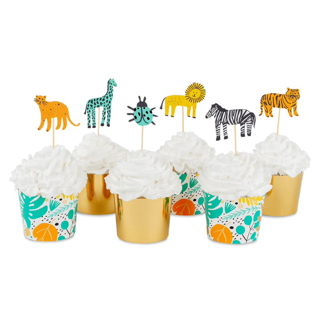 Jollity & Co Party Supplies - Safari Party Wild Cupcake Decorating Set Giraffe Party Supplies Cake Decorating Supplies Safari Party Wild Cupcake Decorating Set