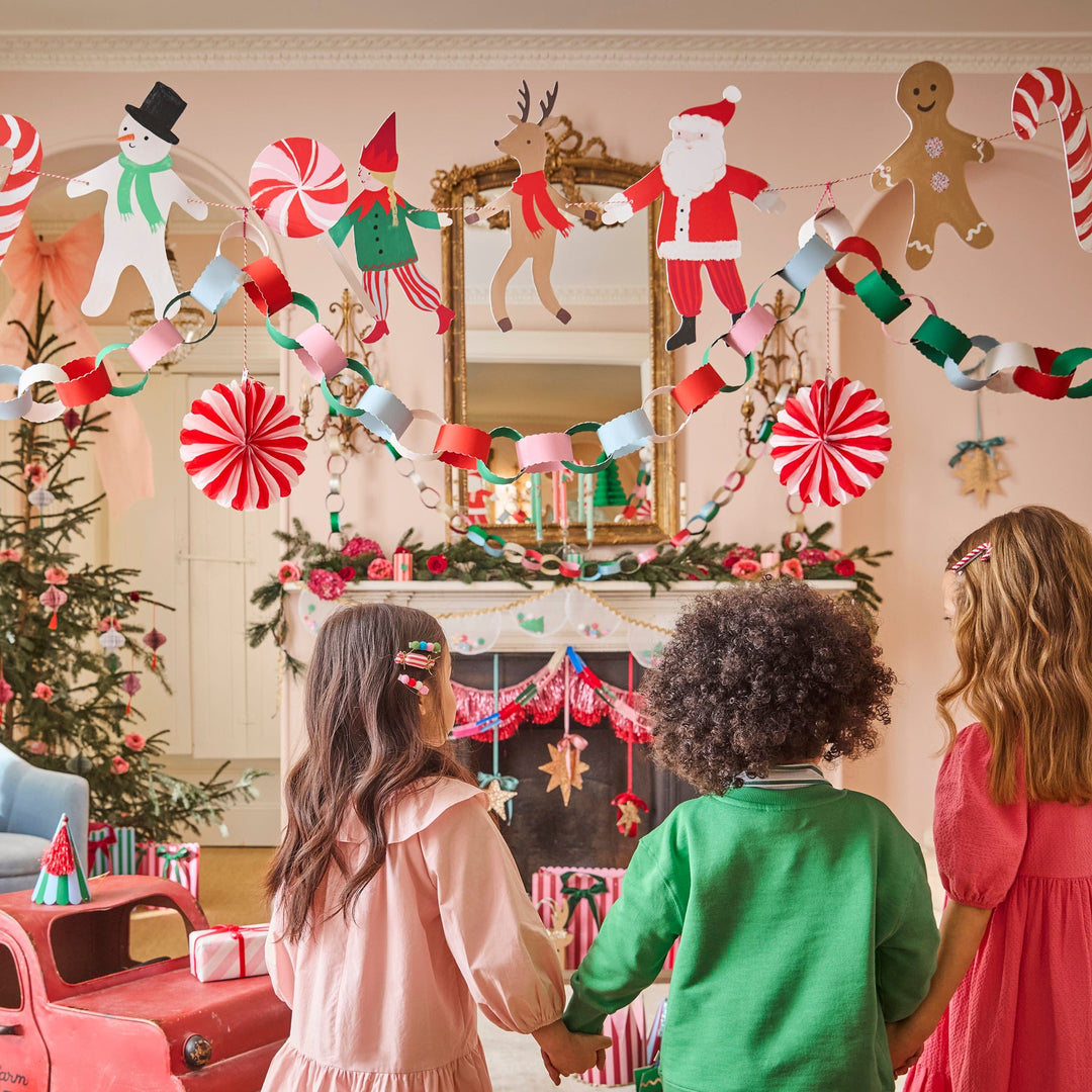 Jolly Christmas Character Garland Set | Meri Meri Christmas Garlands Bunting Jolly Christmas Character Garland Set