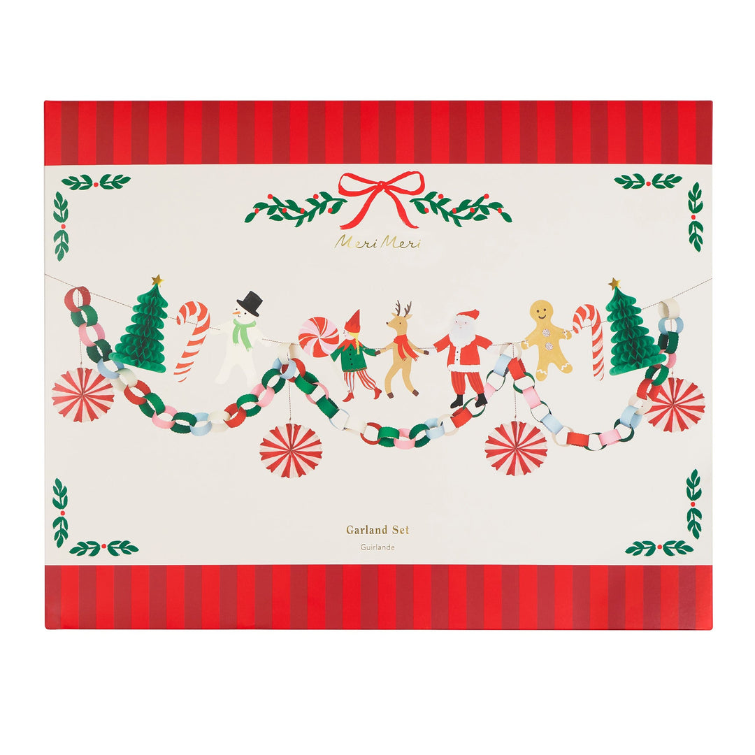 Jolly Christmas Character Garland Set | Meri Meri Christmas Garlands Bunting Jolly Christmas Character Garland Set