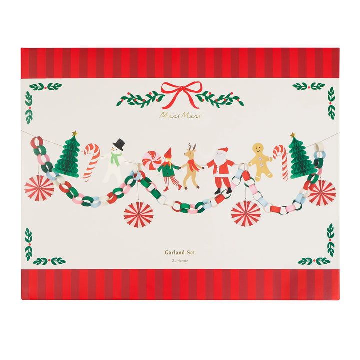 Jolly Christmas Character Garland Set | Meri Meri Christmas Garlands Bunting Jolly Christmas Character Garland Set