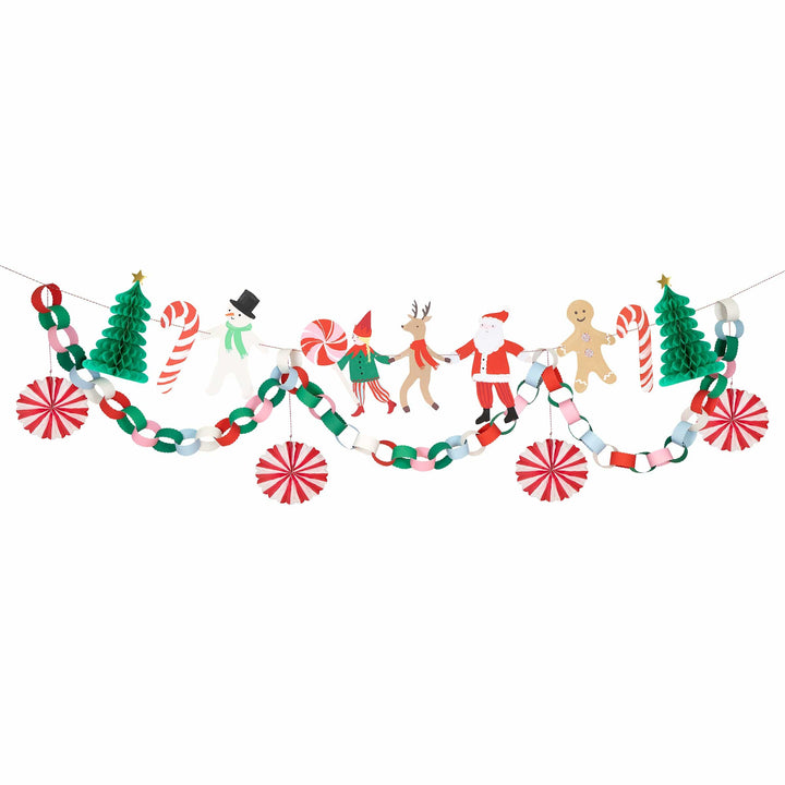 Jolly Christmas Character Garland Set | Meri Meri Christmas Garlands Bunting Jolly Christmas Character Garland Set