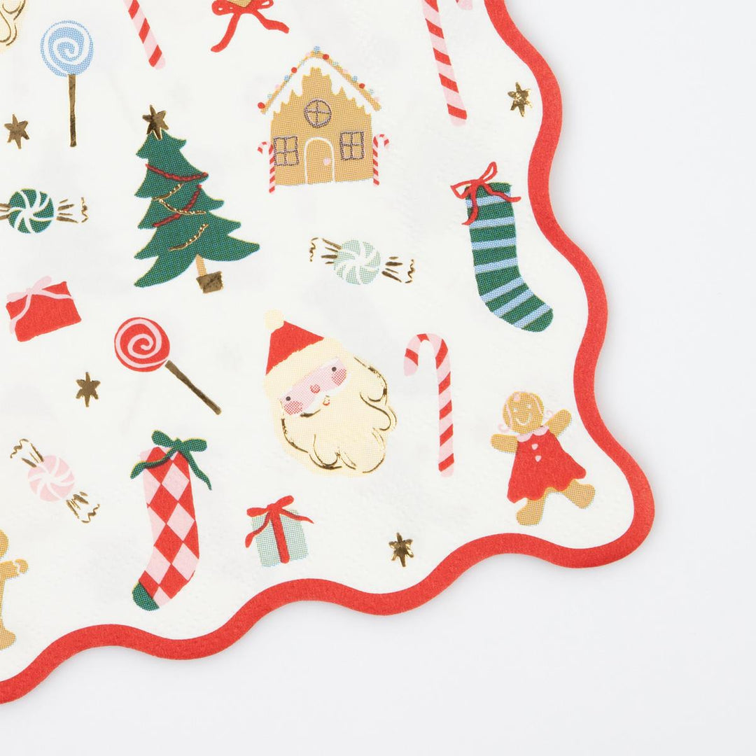 Jolly Christmas Large Party Napkins x 16 | Meri Meri party napkins Jolly Christmas Large Party Napkins x 16