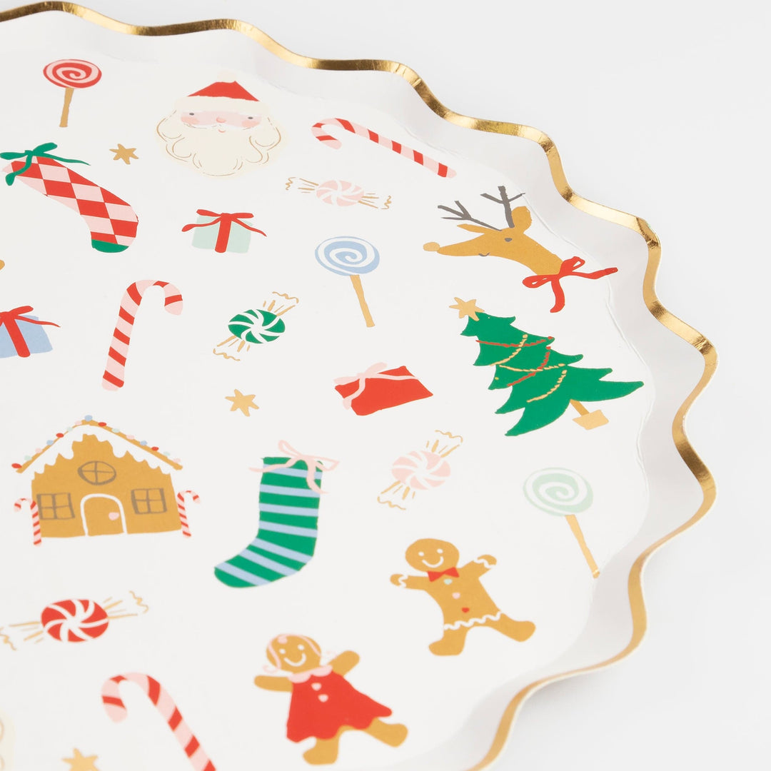 Jolly Christmas Large Party Plates x 8 | Meri Meri Christmas Table party plates Jolly Christmas Large Party Plates x 8
