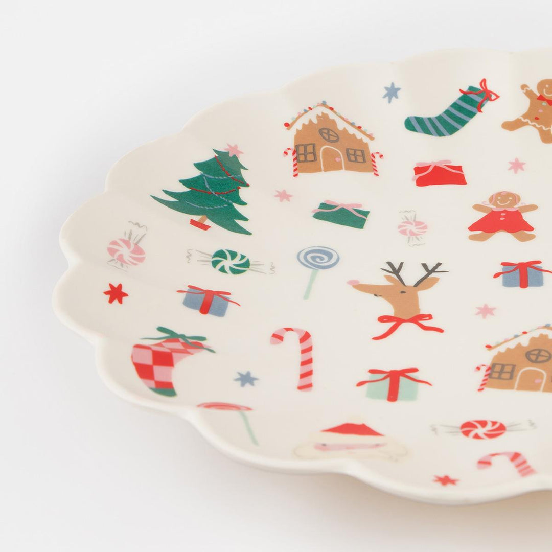 Jolly Christmas Reusable Large Party Plate | Meri Meri party plates Jolly Christmas Reusable Large Party Plate