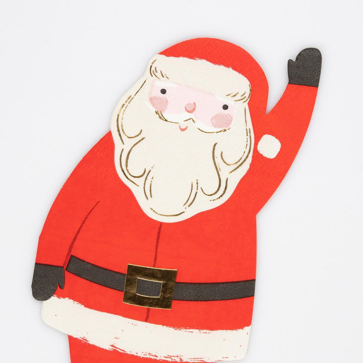 Jolly Christmas Santa Party Napkins x 16 | Meri Meri party napkins Jolly Christmas Santa Party Napkins x 16