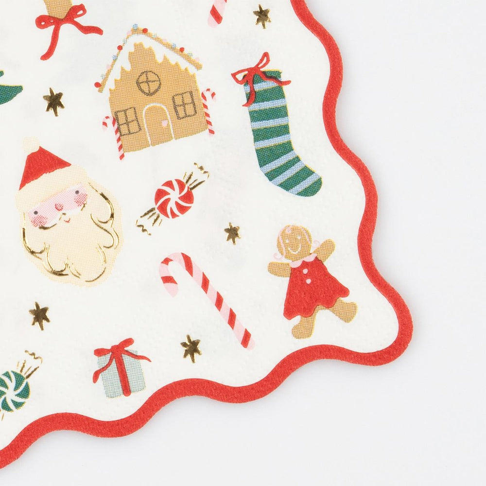 Jolly Christmas Small Party Napkins x 16 | Meri Meri party napkins Jolly Christmas Small Party Napkins x 16