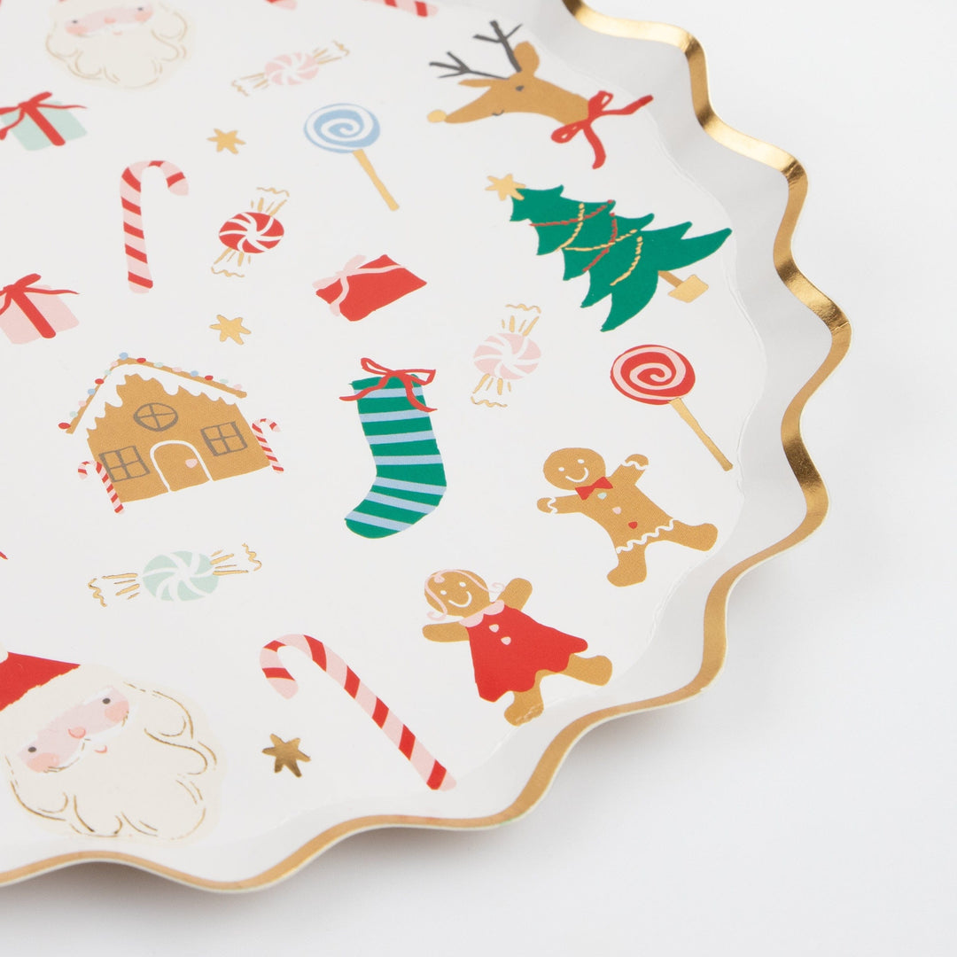 Jolly Christmas Small Party Plates x 8 | Meri Meri Christmas Table party plates Jolly Christmas Small Party Plates x 8