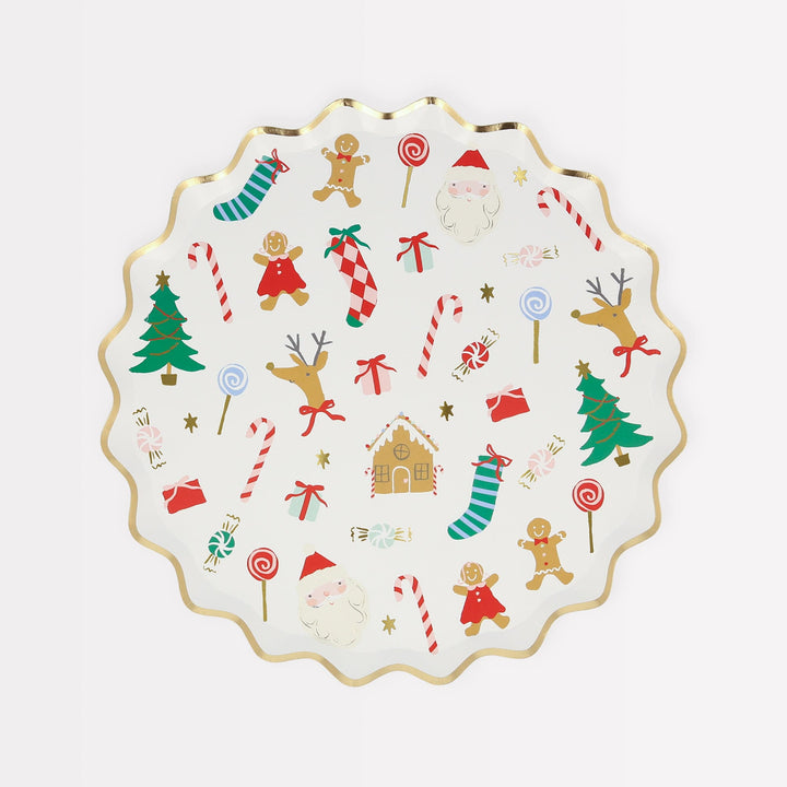 Jolly Christmas Small Party Plates x 8 | Meri Meri Christmas Table party plates Jolly Christmas Small Party Plates x 8
