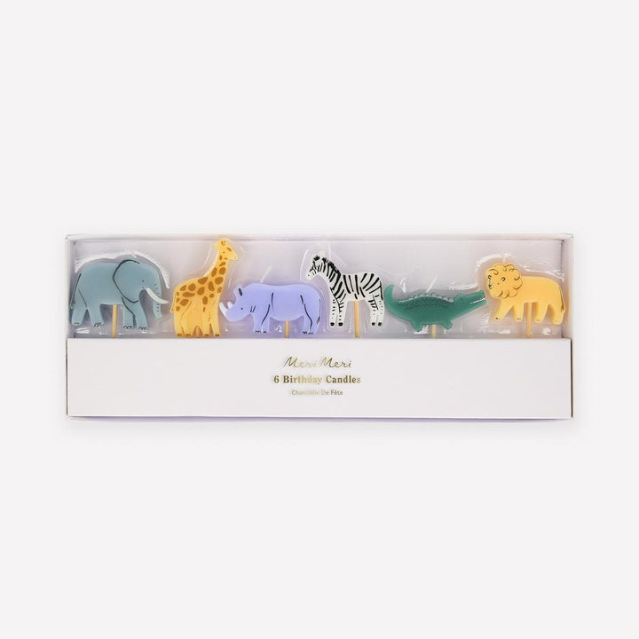 Jungle Animal Birthday Candles x 6 | Meri Meri Safari Party Birthday Candles Jungle Animal Birthday Candles x 6