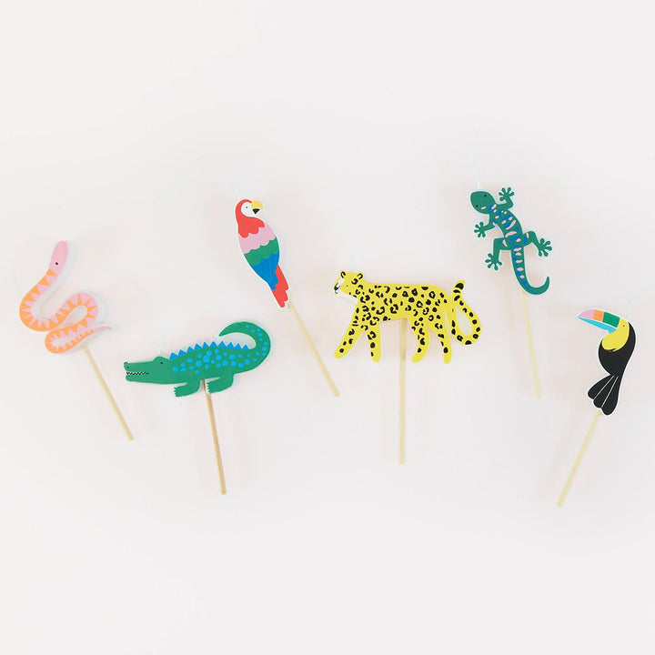 Jungle Jamboree Candles x 6 | Party Cake Candles UK Cake Candles Jungle Jamboree Candles x 6