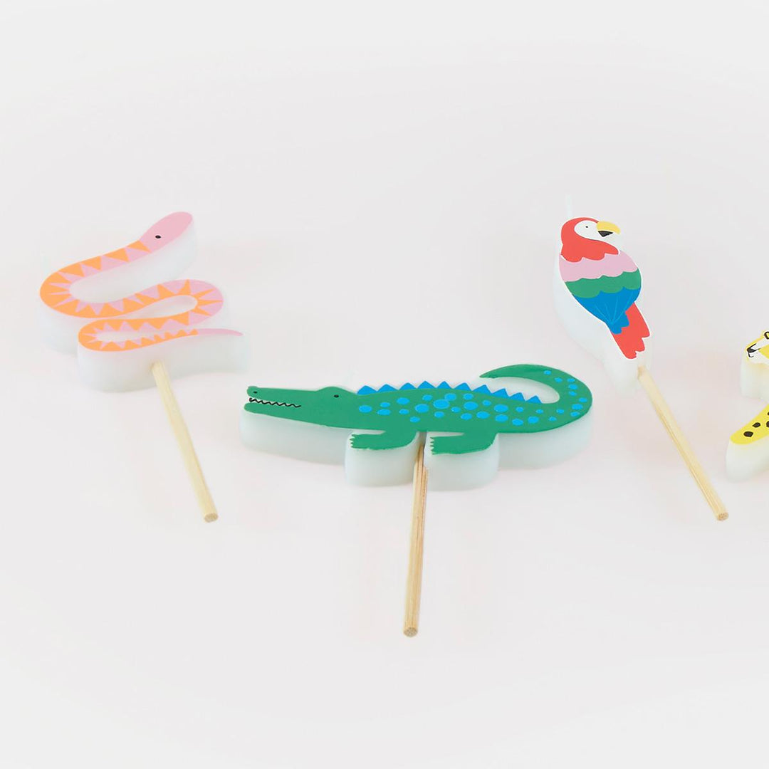 Jungle Jamboree Candles x 6 | Party Cake Candles UK Cake Candles Jungle Jamboree Candles x 6
