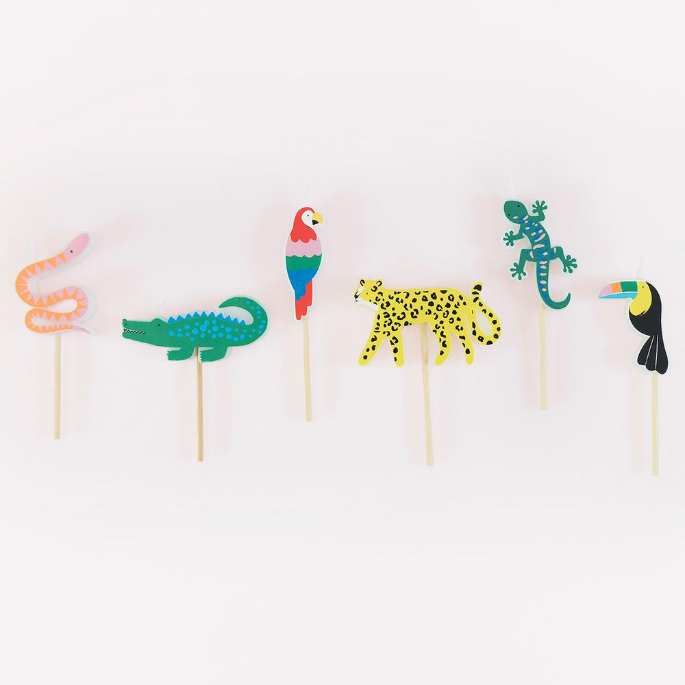 Jungle Jamboree Candles x 6 | Party Cake Candles UK Cake Candles Jungle Jamboree Candles x 6