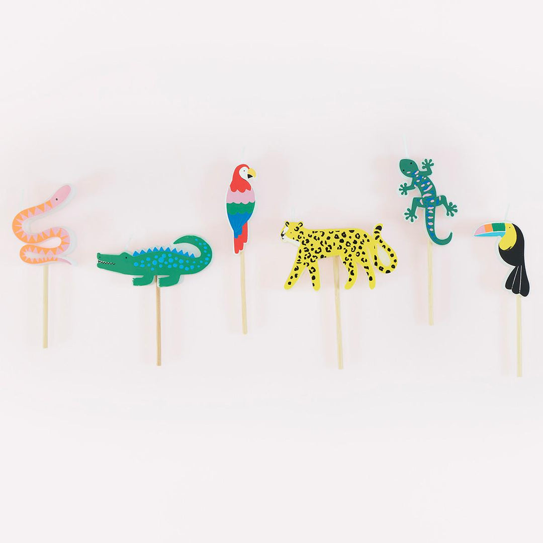 Jungle Jamboree Candles x 6 | Party Cake Candles UK Cake Candles Jungle Jamboree Candles x 6
