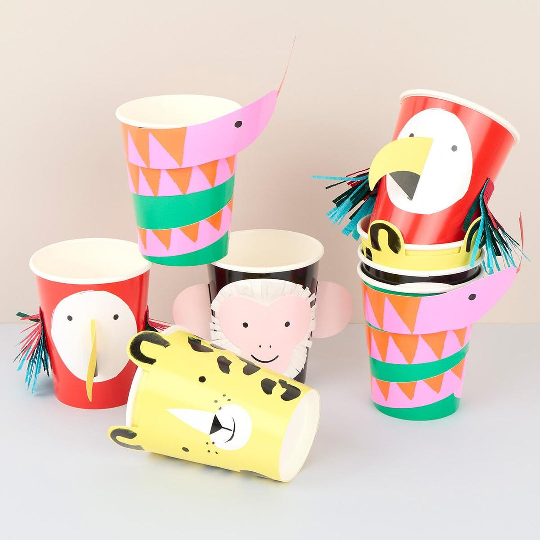 Jungle Jamboree Character Cups x 8 | Party Tableware UK Tableware Jungle Jamboree Character Cups x 8