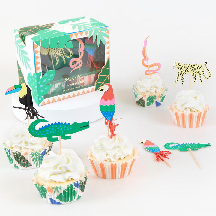 Jungle Jamboree Cupcake Kit x 24 | Cake Decorating UK Cake Decorating Supplies Jungle Jamboree Cupcake Kit x 24 toppers