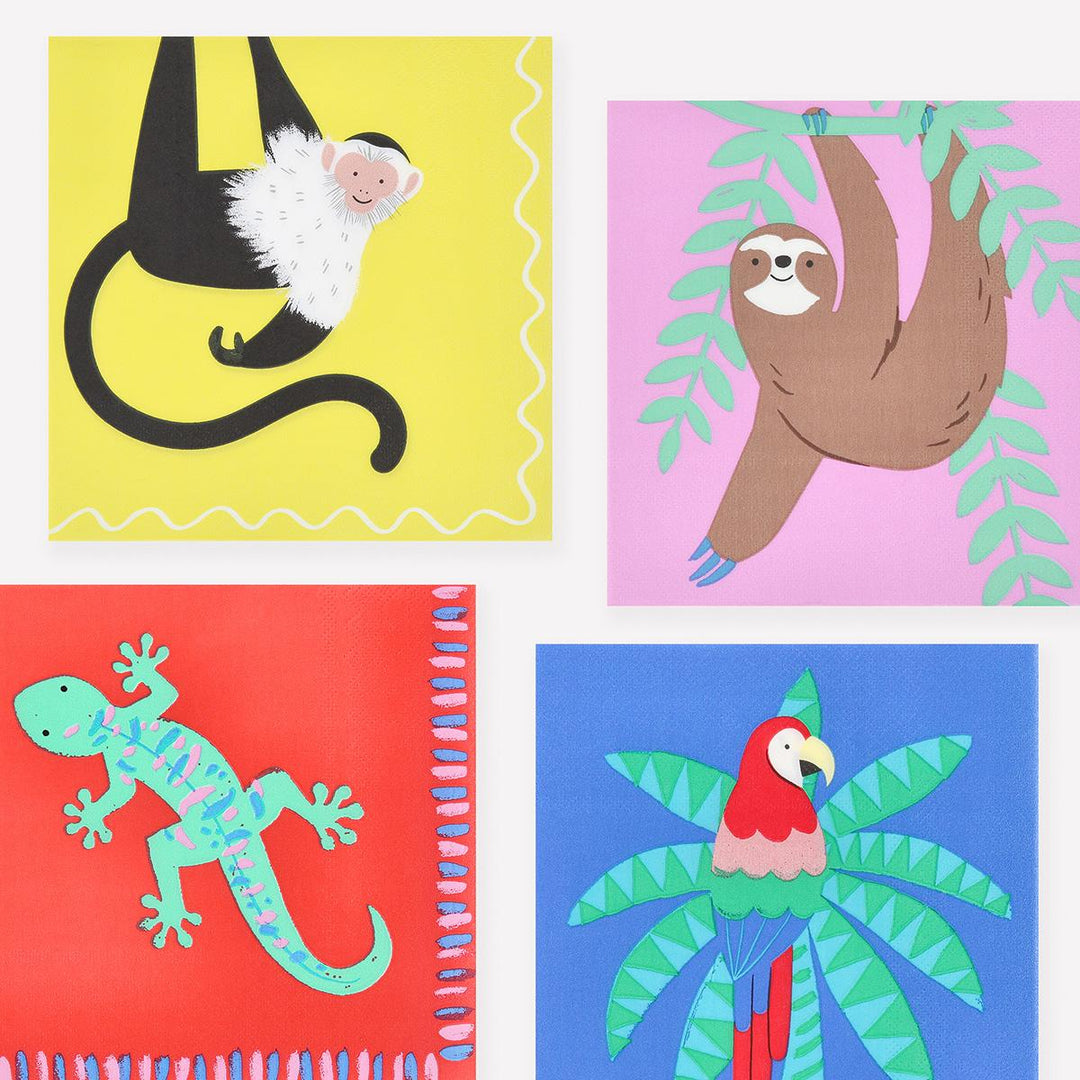 Jungle Jamboree Large Napkins x 16 | Party Tableware UK Tableware Jungle Jamboree Large Napkins x 16