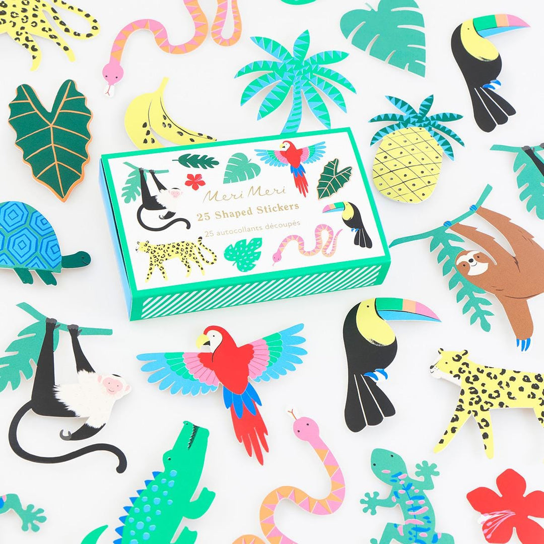 Jungle Jamboree Shaped Stickers x 25 | Party Bag Fillers UK Party Accessories Jungle Jamboree Shaped Stickers x 25