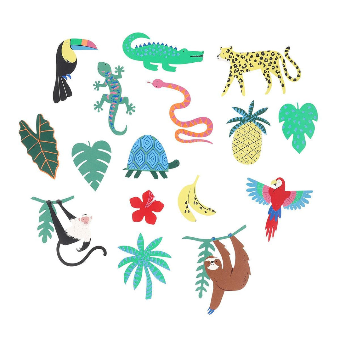 Jungle Jamboree Shaped Stickers x 25 | Party Bag Fillers UK Party Accessories Jungle Jamboree Shaped Stickers x 25