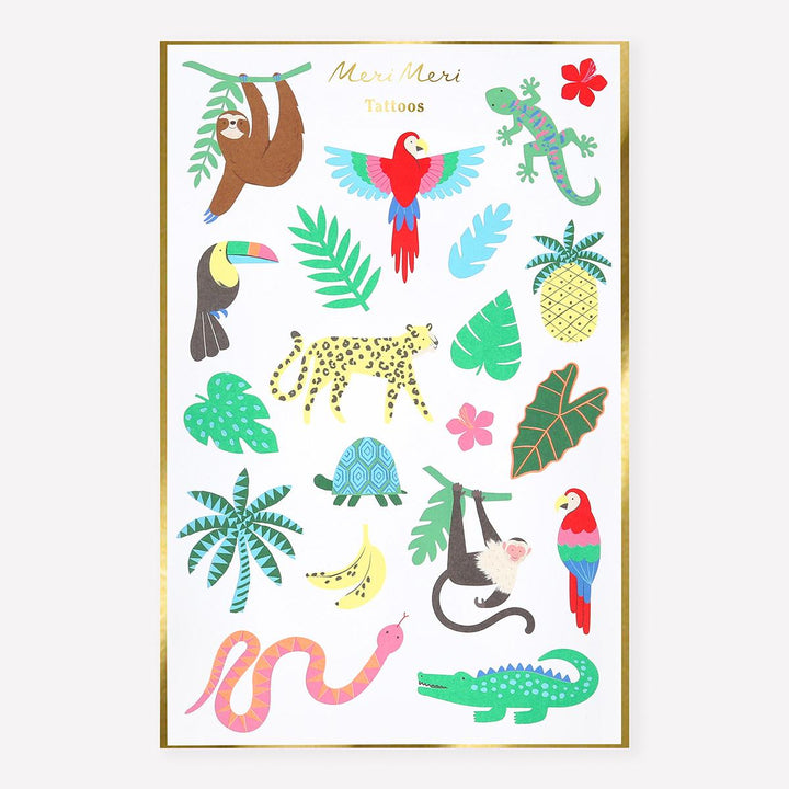 Jungle Jamboree Temporary Tattoos | Party Bag Fillers UK Party Accessories Jungle Jamboree Temporary Tattoos x 2 sheets