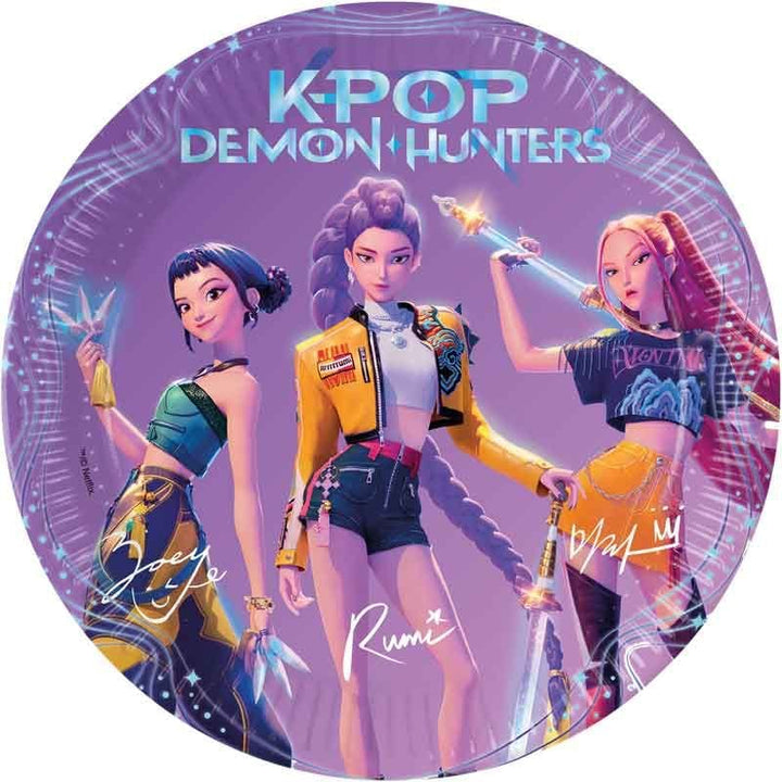 K-Pop Demon Hunters Large Party Plates x 8 - Demon Hunters Birthday Party party plates K-Pop Demon Hunters Large Party Plates x 8