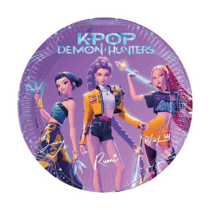 K-Pop Demon Hunters Large Party Plates x 8 - Demon Hunters Birthday Party party plates K-Pop Demon Hunters Large Party Plates x 8