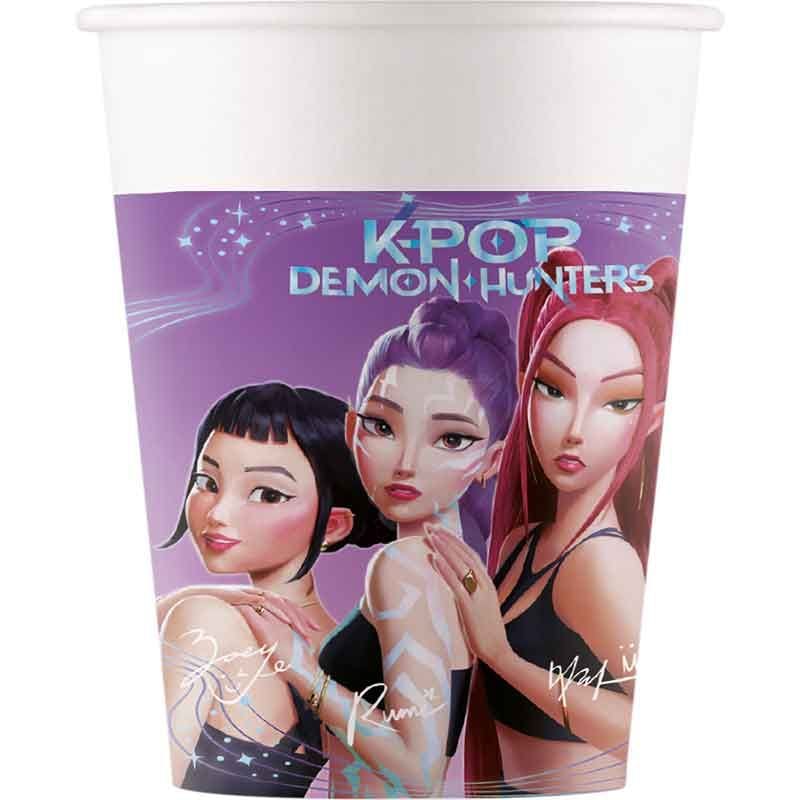 K-Pop Demon Hunters Party Cups x 8 - Demon Hunters Party Supplies Disposable Cups K-Pop Demon Hunters Party Cups x 8