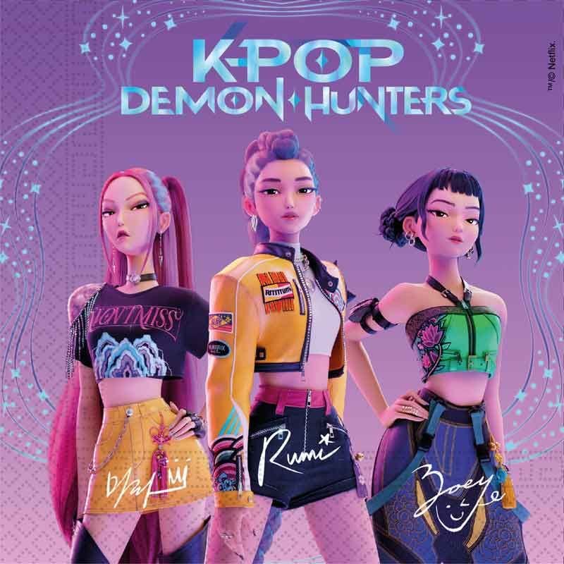 K-Pop Demon Hunters Party Napkins x 20 - K-Pop Party Supplies Paper Napkins K-Pop Demon Hunters Party Napkins x 20