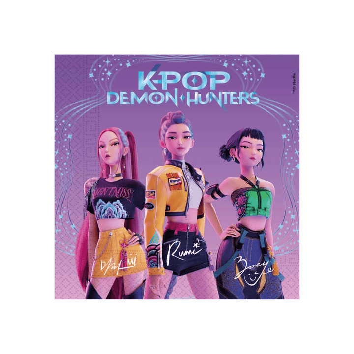 K-Pop Demon Hunters Party Napkins x 20 - K-Pop Party Supplies Paper Napkins K-Pop Demon Hunters Party Napkins x 20