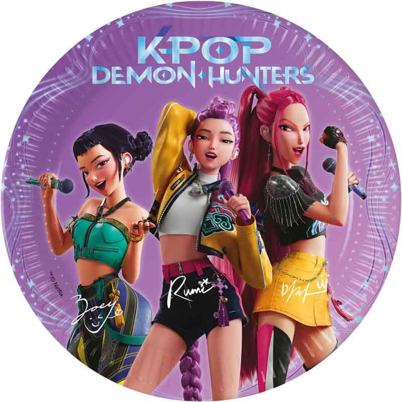 K-Pop Demon Hunters Small Party Plates x 8 - Demon Hunters Birthday Party party plates K-Pop Demon Hunters Small Party Plates x 8