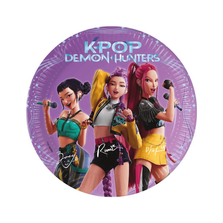 K-Pop Demon Hunters Small Party Plates x 8 - Demon Hunters Birthday Party party plates K-Pop Demon Hunters Small Party Plates x 8