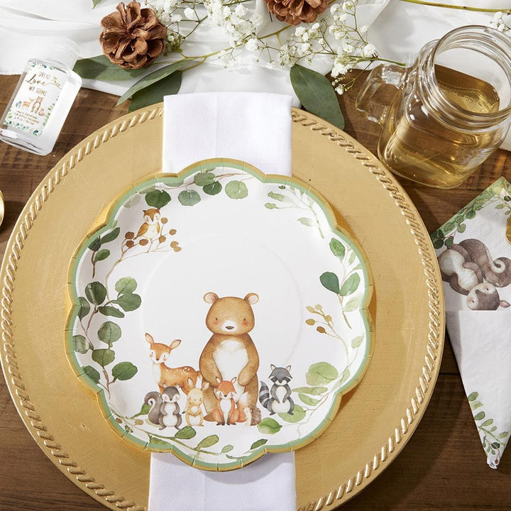 Kate Aspen - Baby Woodland Animal Large Party Plates x 16 Disposable Plates Baby Woodland Animal Large Party Plates x 16