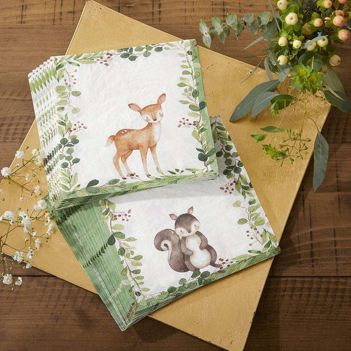 Kate Aspen - Baby Woodland Animal Paper Party Napkins x 30 Paper Napkins Baby Woodland Animal Paper Party Napkins x 30