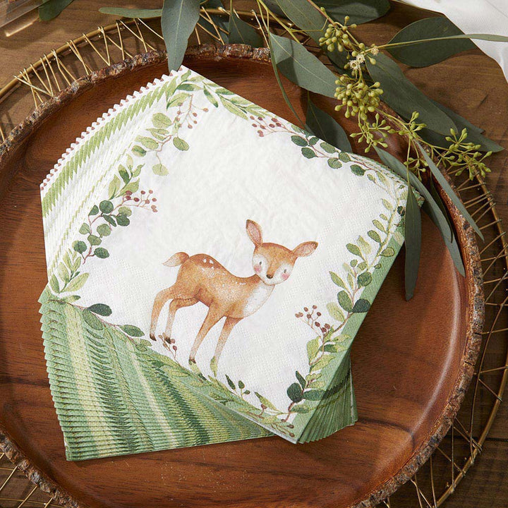 Kate Aspen - Baby Woodland Animal Paper Party Napkins x 30 Paper Napkins Baby Woodland Animal Paper Party Napkins x 30