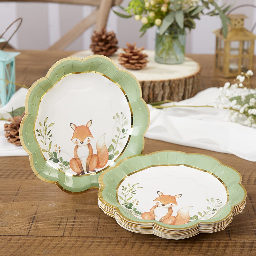 Kate Aspen - Baby Woodland Animal Paper Party Plates x 16 Disposable Plates Baby Woodland Animal Paper Party Plates x 16