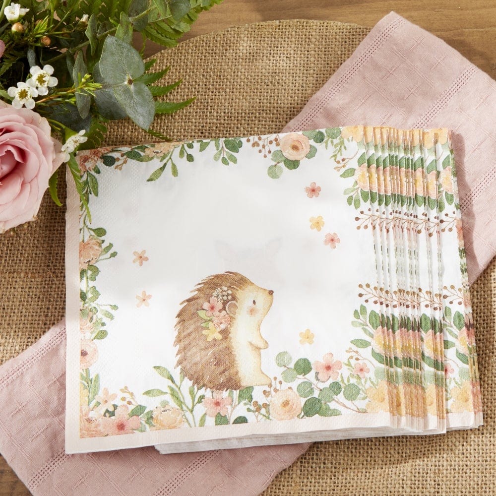 Kate Aspen - Baby Woodland Animal Pink Paper Party Napkins x 30 Paper Napkins Baby Woodland Animal Pink Paper Party Napkins x 30