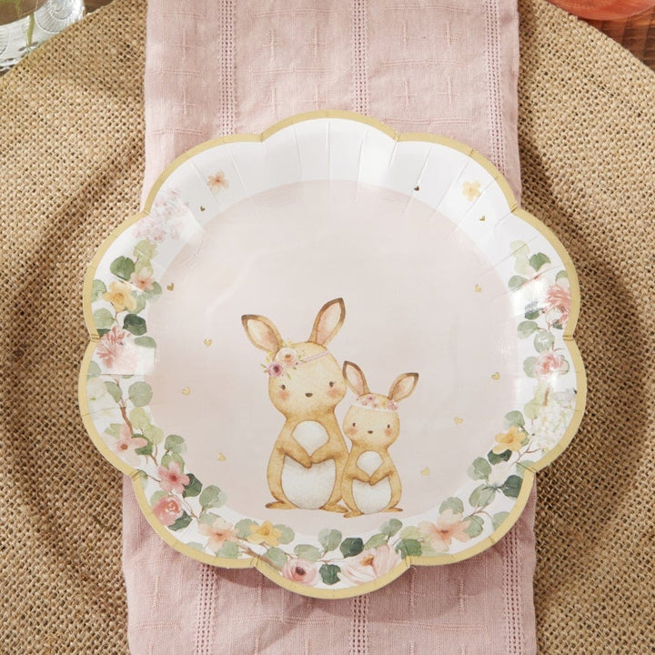 Kate Aspen - Baby Woodland Animal Pink Paper Party Plates x 16 Disposable Plates Baby Woodland Animal Pink Paper Party Plates x 16