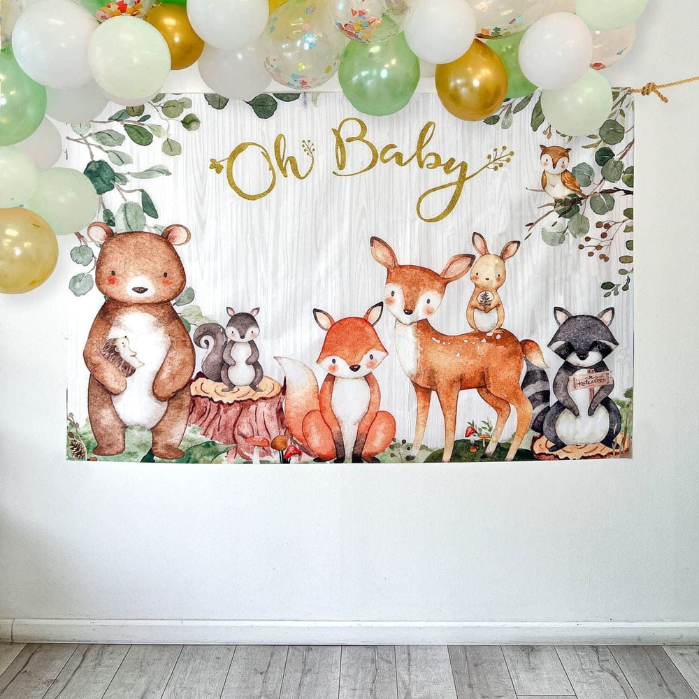 Kate Aspen - Baby Woodland Animals Baby Shower Boxes Paper Cup Baby Woodland Animals Baby Shower Photo Backdrop