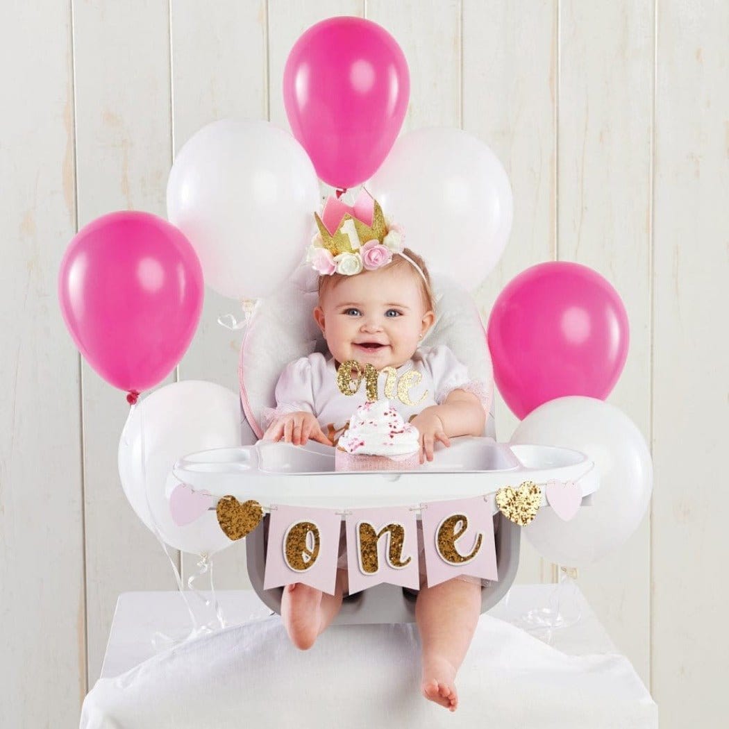 Kate Aspen - Gold Glitter 1st Birthday Decoration Kit party decorations Gold Glitter 1st Birthday Decoration Kit