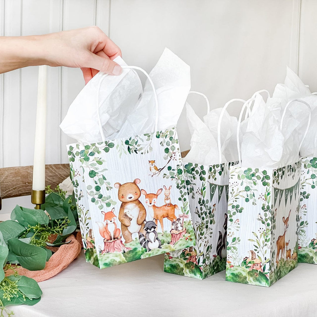 Kate Aspen - Woodland Baby Animals Paper Party Cups x 16 Paper Cup Woodland Baby Animals Party Bags x 24