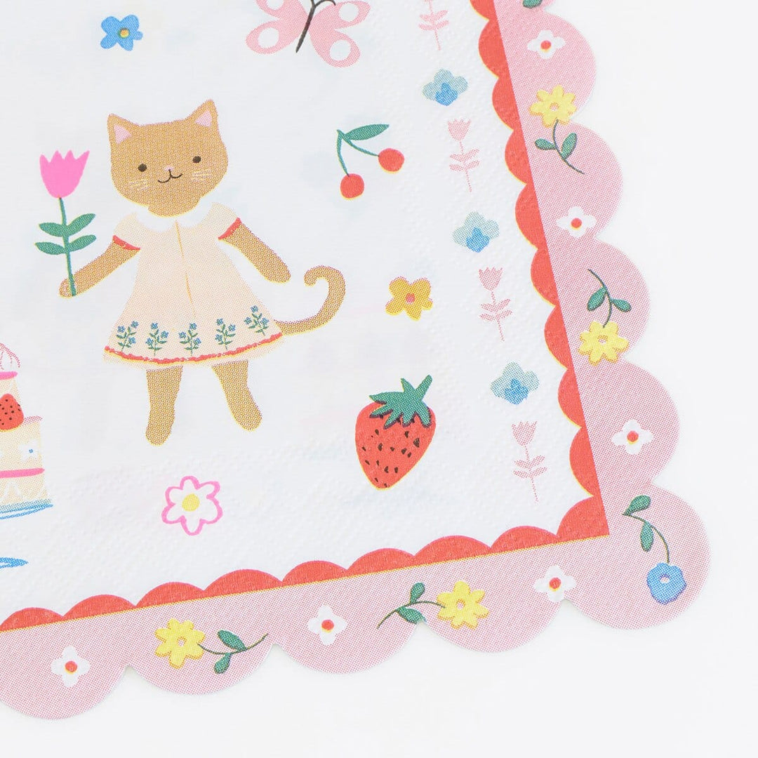 Kitten Club Large Party Napkins x 16 - Meri Meri Cat Party Supplies Paper Napkins Kitten Club Large Party Napkins x 16